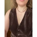 Чокер из и жемчуга майорка цвета шоколад, золотой металлической вставкой и розовой жемчужиной