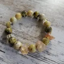 Браслет из серпентинита с цитрином