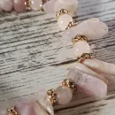 Браслет из кунцита и розового кварца