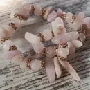 Браслет из кунцита и розового кварца