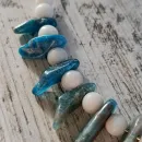 Чокер с кианитом и моржовой костью