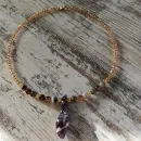 Чокер с аметистом и агатом