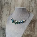 Чокер с кианитом и моржовой костью