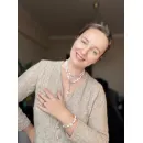 Комплект украшений колье и браслет перламутра и гематита