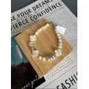 Браслет из натурального перламутра и гематита