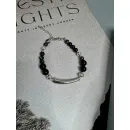 Браслет из натурального агата и гематита