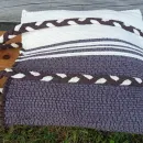 Сумка шопер из хлопковых шнурков. Ручное ткачество.