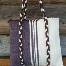 Сумка шопер из хлопковых шнурков. Ручное ткачество.