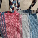 Сумка шопер из хлопковвых шнурков. Ручное ткачество.