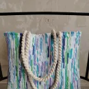 Сумка шопер из хлопка. Ручное ткачество.