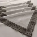 Льняная скатерть с кружевом по краю 155х225 см. Ручной крой. В наличии.