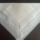 Льняная салфетка 45х45 см с кружевом по краю. Ручной крой. Комплект 4 шт.