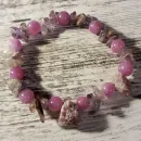 Браслет из апатита с аметрином и кварцем