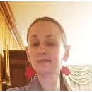 Вязанные сережки звездочки красные