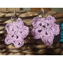 Вязанные сережки звездочки красные