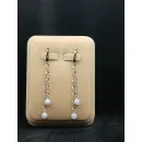 Серьги длинные с ангелитом на цепочке