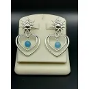 Серьги в форме сердца с аквамарином