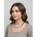 Чокер с розовым кварцем и горным хрусталем