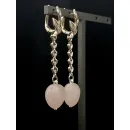 Серьги с розовым кварцем