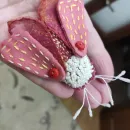Брошь "Красный мотылёк"