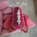 Брошь "Красный мотылёк"