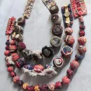 Бусы из текстиля ручной работы в стиле бохо