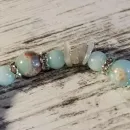 Браслет с варисцитом, аквамарином и лунным камнем