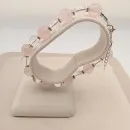 Браслет с розовым кварцем и горным хрусталем