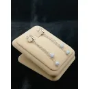 Серьги длинные с ангелитом на цепочке