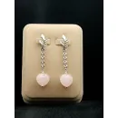 Серьги с розовым кварцем