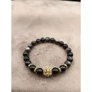 Браслет с обсидианом и гагатом