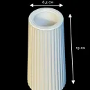 Ваза ДЕКОР67, для сухоцветов, гипсовая, белая 19 см. , ручная работа
