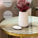 Ваза из гипса 15 см интерьерная ДЕКОР67, для сухоцветов