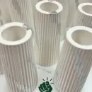 Ваза настольная "ДЕКОР67", гипс, ручная работа, серебряная поталь, 19 см