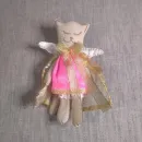 текстильная кукла Спящий ангел котенок