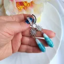 Серьги с голубыми халцедонами