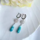 Серьги с голубыми халцедонами
