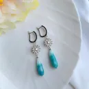 Серьги с голубыми халцедонами