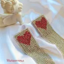 Серьги из страз "Возьми мое сердце"
