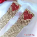 Серьги из страз "Возьми мое сердце"