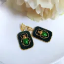 Серьги бархатные с жуком скарабеем