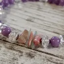 Браслет из фосфосидерита с хрусталем