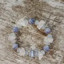 Браслет из агата с кварцем и опалитом