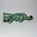 Курительная трубка ручной работы Трехглазый кот Зеленый металлик