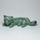 Курительная трубка ручной работы Трехглазый кот Зеленый металлик