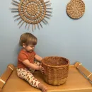 Плетеное кашпо из бумажной лозы