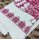 Плед детский вязаный с вышивкой в русском народном стиле 100х150 см