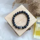 Мужской браслет со снежным обсидианом