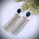 Клипсы «Брызги бирюзовых звезд»