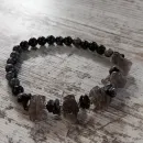 Браслет из обсидиана с раухтопазом